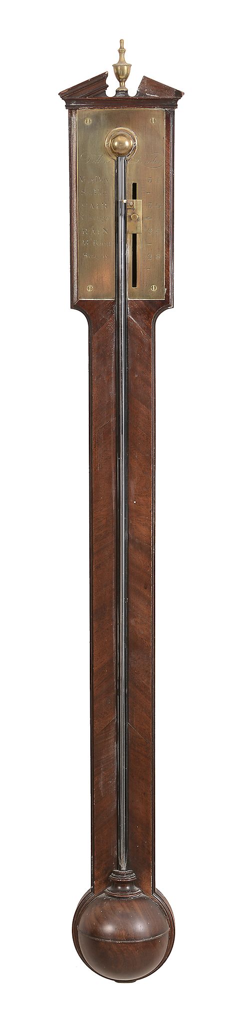 A George III mahogany stick barometer Dollond, London   A George III mahogany stick barometer