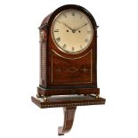 A brass inlaid mahogany bracket clock Unsigned   A brass inlaid mahogany bracket clock Unsigned,