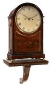 A brass inlaid mahogany bracket clock Unsigned   A brass inlaid mahogany bracket clock Unsigned,