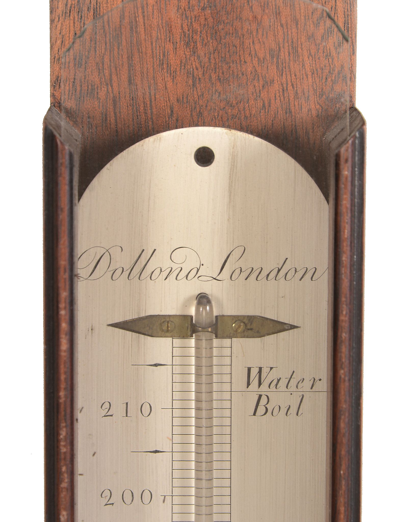 A mahogany mercury wall thermometer Dollond, London   A mahogany mercury wall thermometer Dollond, - Image 2 of 2