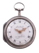 A Swiss silver pair-cased verge pocket watch Bordier, Geneva   A Swiss silver pair-cased verge