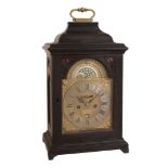 A rare George II ebonised table clock with moonphase Thomas Hatton, London   A rare George II