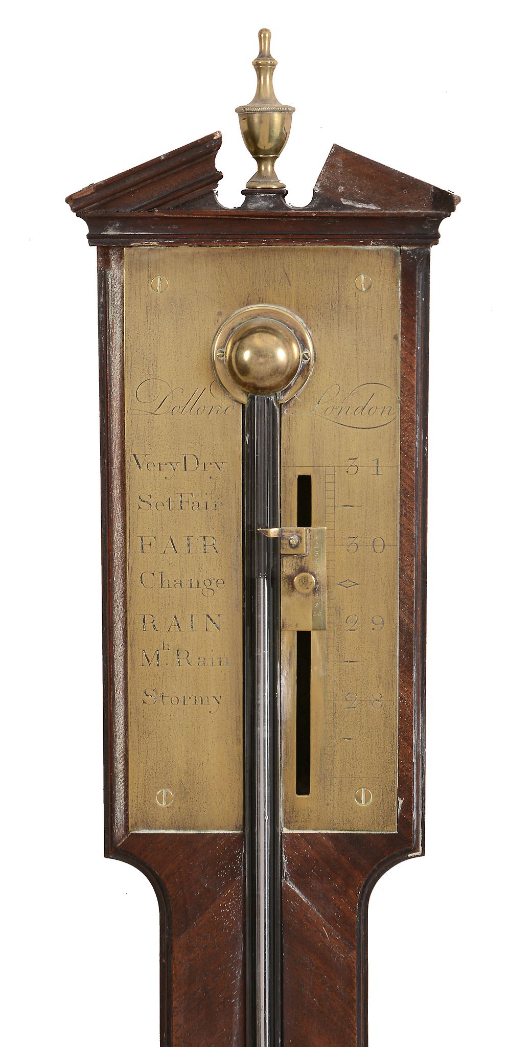 A George III mahogany stick barometer Dollond, London   A George III mahogany stick barometer - Image 2 of 2