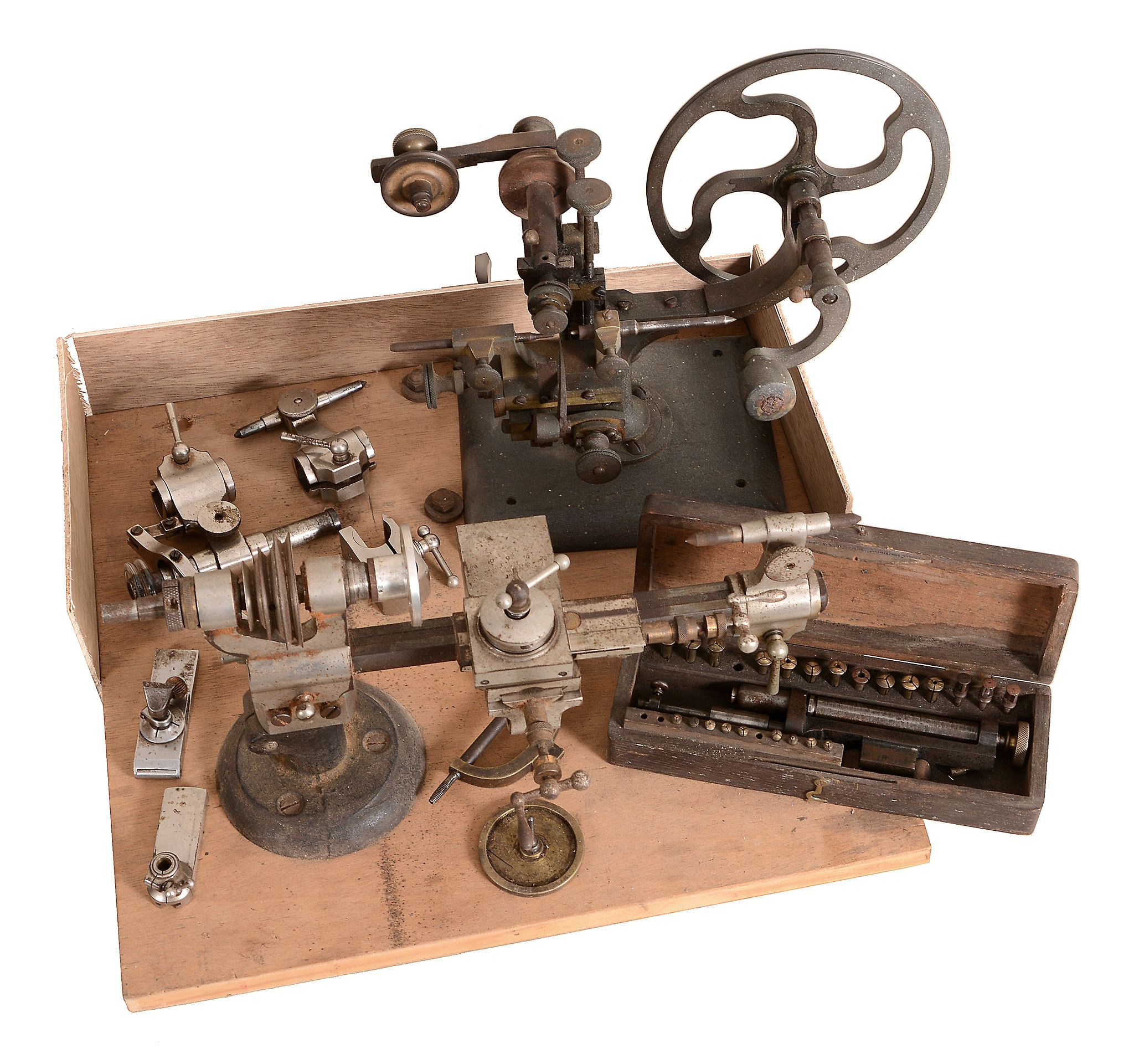 A German 8mm watchmakers lathe Unsigned, early 20th century The 10 inch...   A German 8mm
