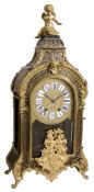 A French Louis XV style brass mounted Boulle bracket clock Retailed by Black   A French Louis XV