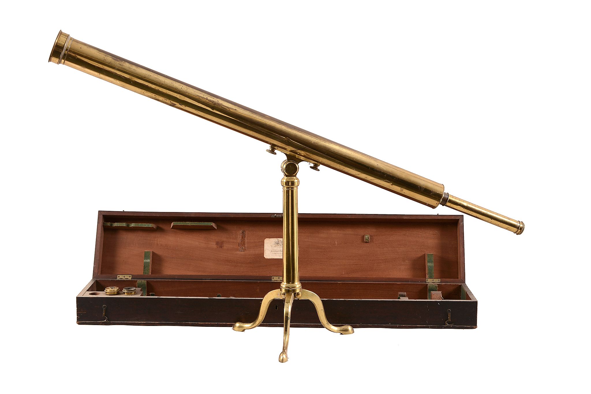 A Victorian lacquered brass 2.75-inch refracting telescope Dollond, London   A Victorian lacquered