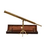 A Victorian lacquered brass 2.75-inch refracting telescope Dollond, London   A Victorian lacquered