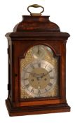 A George III fruitwood table clock Unsigned   A George III fruitwood table clock Unsigned, circa
