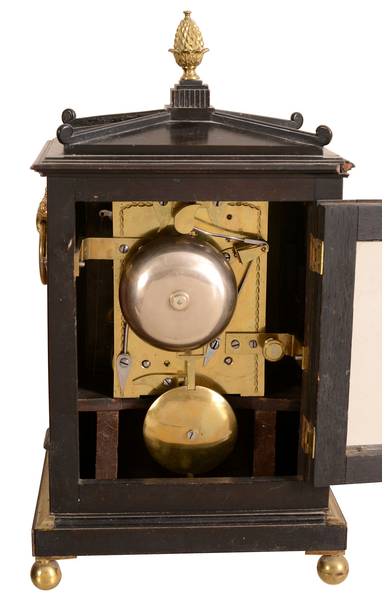 A Regency brass inlaid ebonised bracket clock Edwards, London   A Regency brass inlaid ebonised - Image 2 of 2