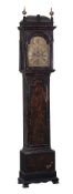 A fine George II japanned eight-day quarter chiming musical longcase clock...   A fine George II