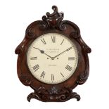 An early Victorian carved oak striking fusee wall clock Richard Widenham   An early Victorian carved