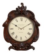 An early Victorian carved oak striking fusee wall clock Richard Widenham   An early Victorian carved