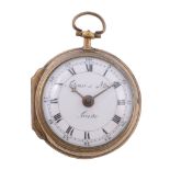 A rare Italian gilt cased verge pocket watch Tolomei and Albi, Trieste   A rare Italian gilt cased