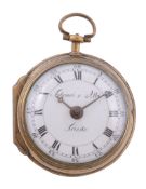 A rare Italian gilt cased verge pocket watch Tolomei and Albi, Trieste   A rare Italian gilt cased