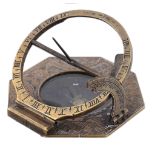 A German Augsburg pattern brass portable equinoctial compass sundial Lorenz...   A German Augsburg