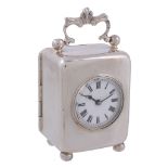 A Victorian silver cased miniature carriage timepiece Unsigned   A Victorian silver cased