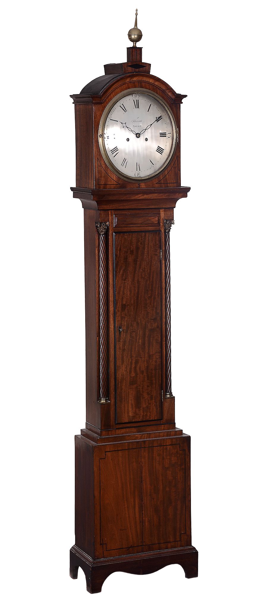 A Regency mahogany eight-day longcase clock Thwate, London   A Regency mahogany eight-day longcase