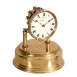 A brass electromagnetic balance mantel timepiece Eureka Clock Company Limited   A brass
