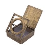 A rare Spanish brass portable equinoctial compass sundial Unsigned   A rare Spanish brass portable