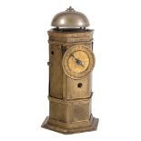 A Fine German Renaissance gilt brass and iron hexagonal table clock Stamped...   A Fine German