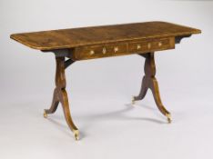 A Regency Rosewood Sofa Table the well-figured top inlaid with calamander wood cross-banding and