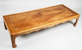 A Shagreen Inlaid Low Table 171cm wide, 38cm high, 69cm deep