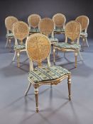 An Important Set of 8 George III Parcel Gilt Side Chairs attributed to Francois Herve and almost