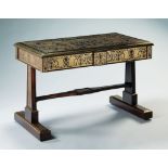 A 19th Century Premier Partie Boulle Writing Table by Town & Emanuel in laid with brass marquetry on