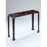 An Early 19th Century Lacquer Altar Table the aubergine ground richly decorated with gilded floral