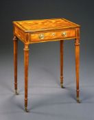 A George III Satinwoodand Inlaid Artist's Table the lifting top with figured veneers, the frieze