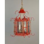 A Pair Of Brighton Pavilion Hanging Lanterns in the Brighton Pavilion style,