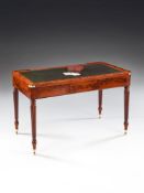 An Empire Mahogany Tric-Trac Table the removable top with leather writing surface and green baize to