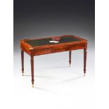 An Empire Mahogany Tric-Trac Table the removable top with leather writing surface and green baize to