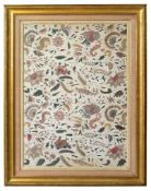 Two Fine Panels of Gujarati Needlework in the style of English crewel work, 81cm wide, 107cm high