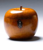 An Late 18th/Early 19th Century Fruitwood Tea Caddy in the form of an apple retaining remains of its