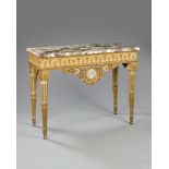 An 18th Century Piedmontese Painted and Parcel Gilt Side Table in the Manner of G. M. Bonzanigo