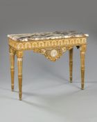 An 18th Century Piedmontese Painted and Parcel Gilt Side Table in the Manner of G. M. Bonzanigo