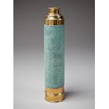 A George III Brass Telescope clad in shagreen, with a sealable brass eyepiece, 26cm high, 8cm