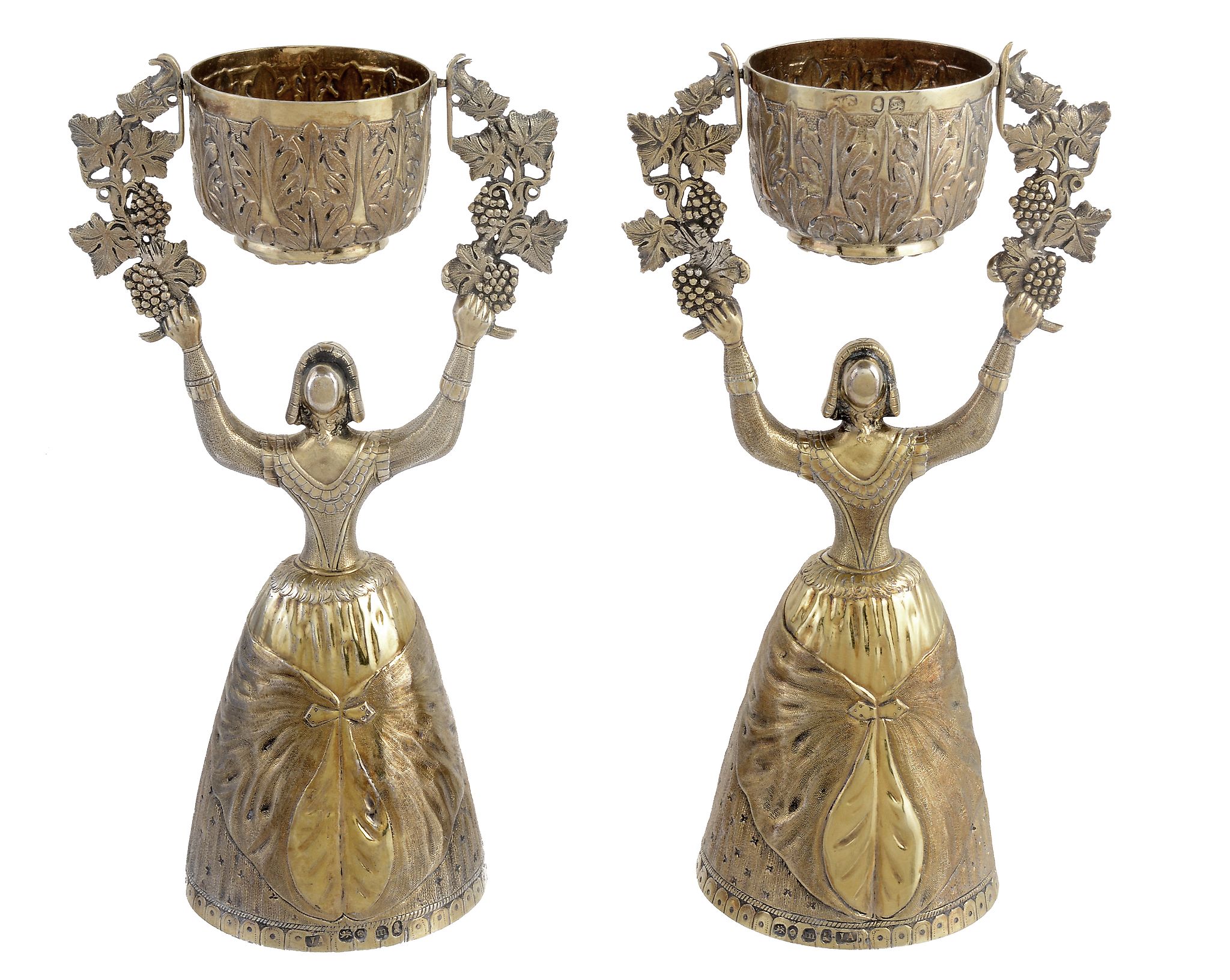 A pair of George IV silver gilt wager cups by Joseph Angell I, London 1827 A pair of George IV - Image 2 of 4