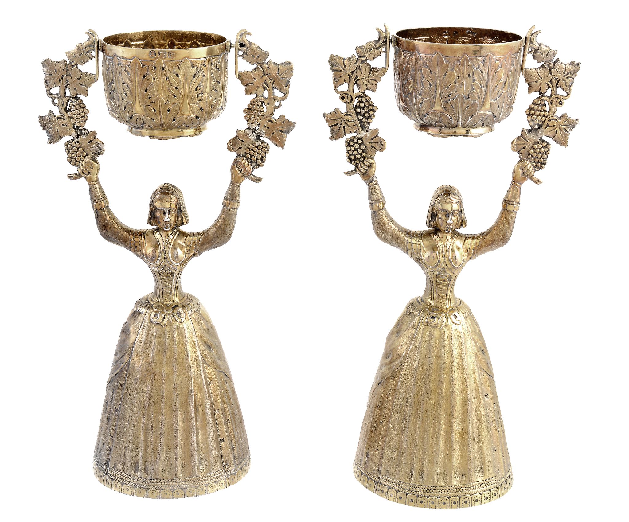 A pair of George IV silver gilt wager cups by Joseph Angell I, London 1827 A pair of George IV