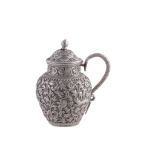 An Indian silver ovoid shape mustard pot by Oomersi Mawji, Bhuj circa 1890 An Indian silver ovoid