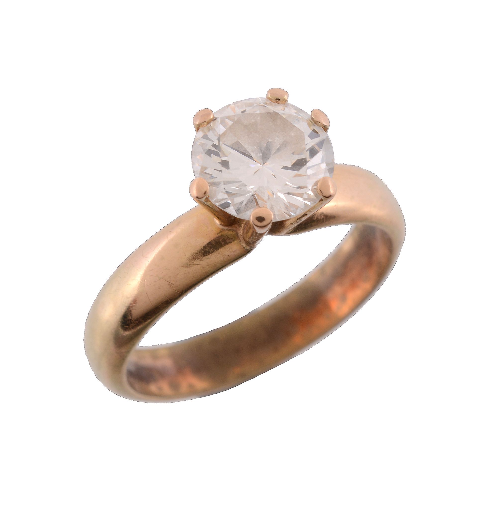 A diamond single stone ring, the brilliant cut diamond, weighing 1 A diamond single stone ring,