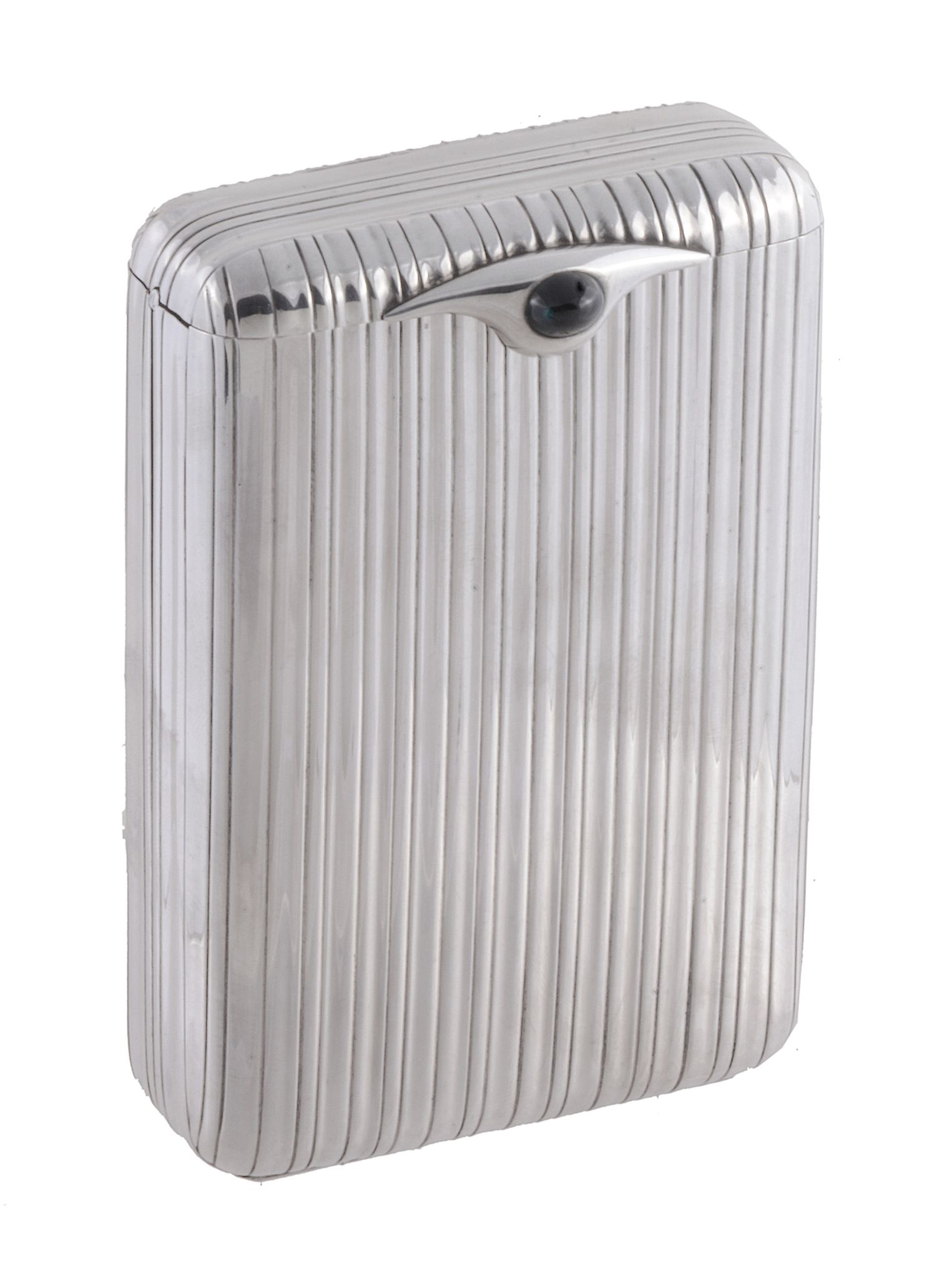An Italian silver rectangular concertina triple cigarette case by Fo An Italian silver rectangular