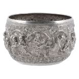 A Burmese silver thabeik bowl, unmarked, circa 1900 A Burmese silver thabeik bowl, unmarked, circa