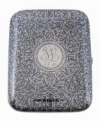 A Russian silver and niello rectangular cigarette case by Gustav Klingert A Russian silver and