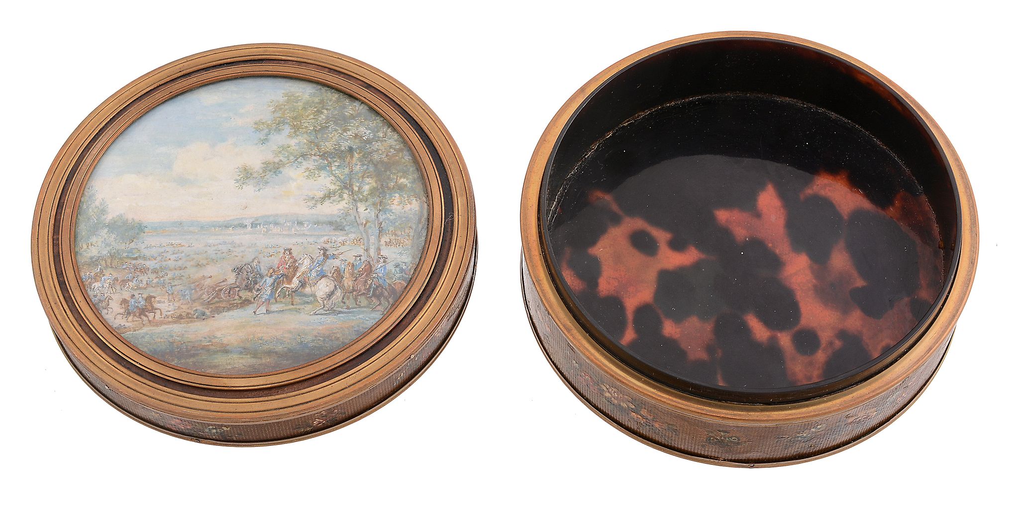 A French lacquer and watercolour bonbonniere, early 19th century A French lacquer and watercolour - Image 4 of 4