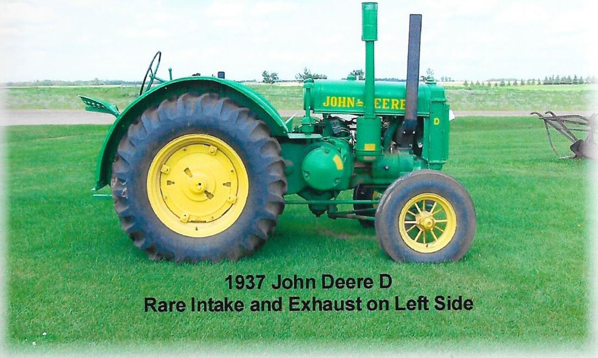 1938 John Deere “D” tractor with the intake and exhaust on right hand side (very rare – John Deere