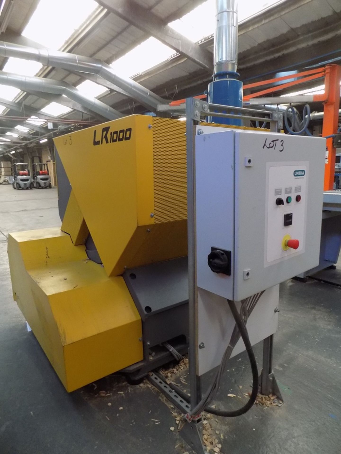 Untha LR1000 shredding machine, Serial no. LR105206 (06/2013) with hopper, 1060mm x 1000mm (Risk - Image 4 of 4