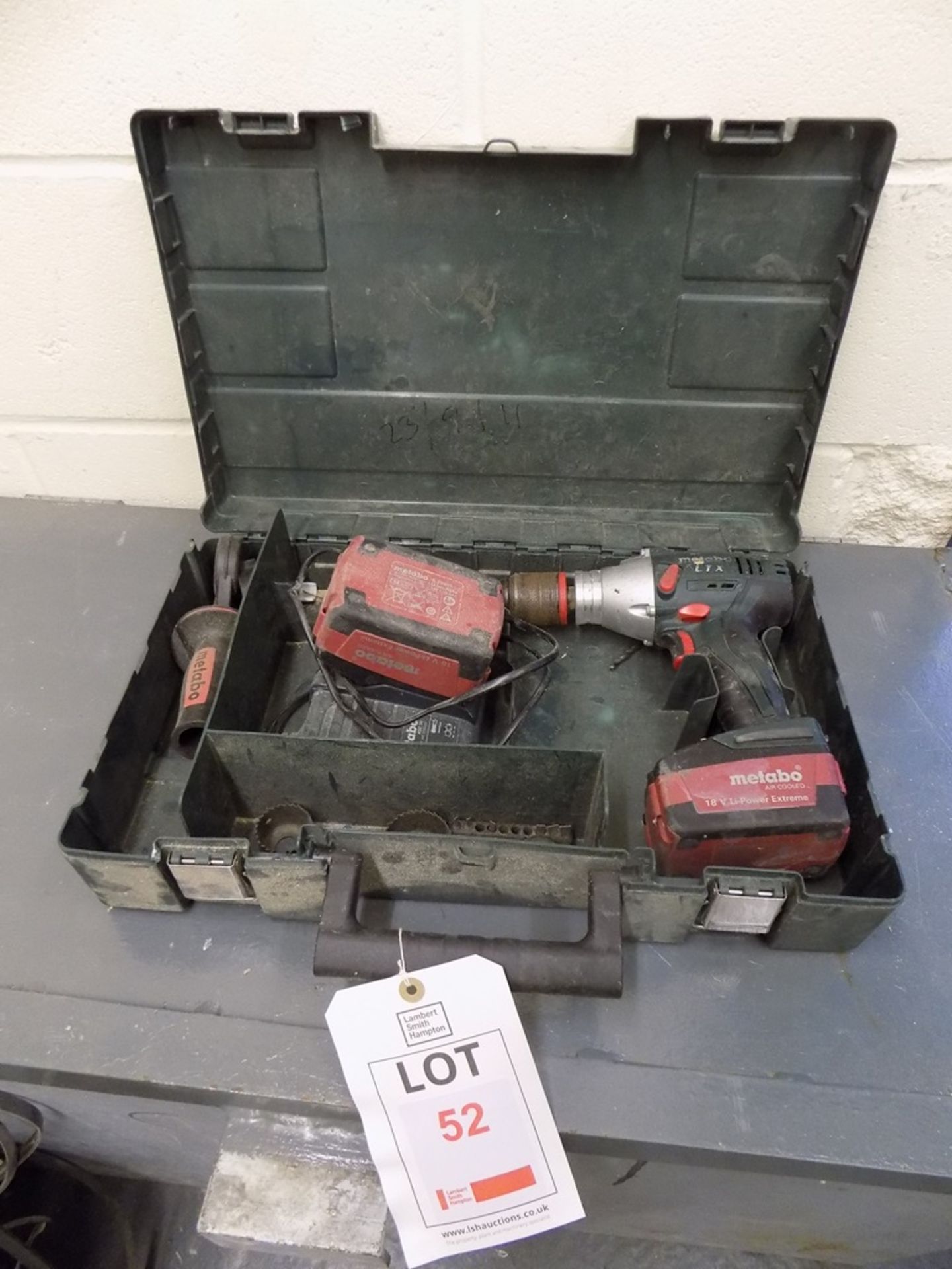 Metabo LTX cordless power drill, with battery pack and case