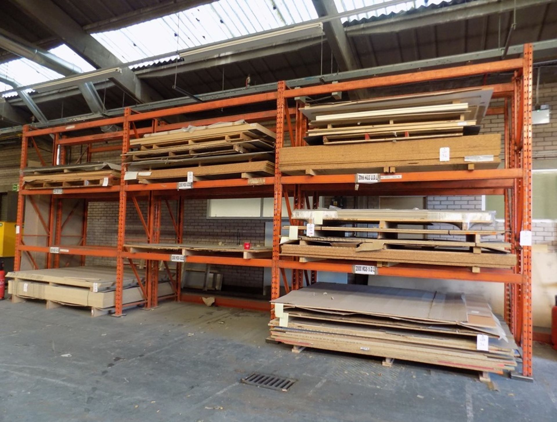 8-bays of boltless 3-tier pallet racking (To remain until stock is removed) (Risk Assessment and